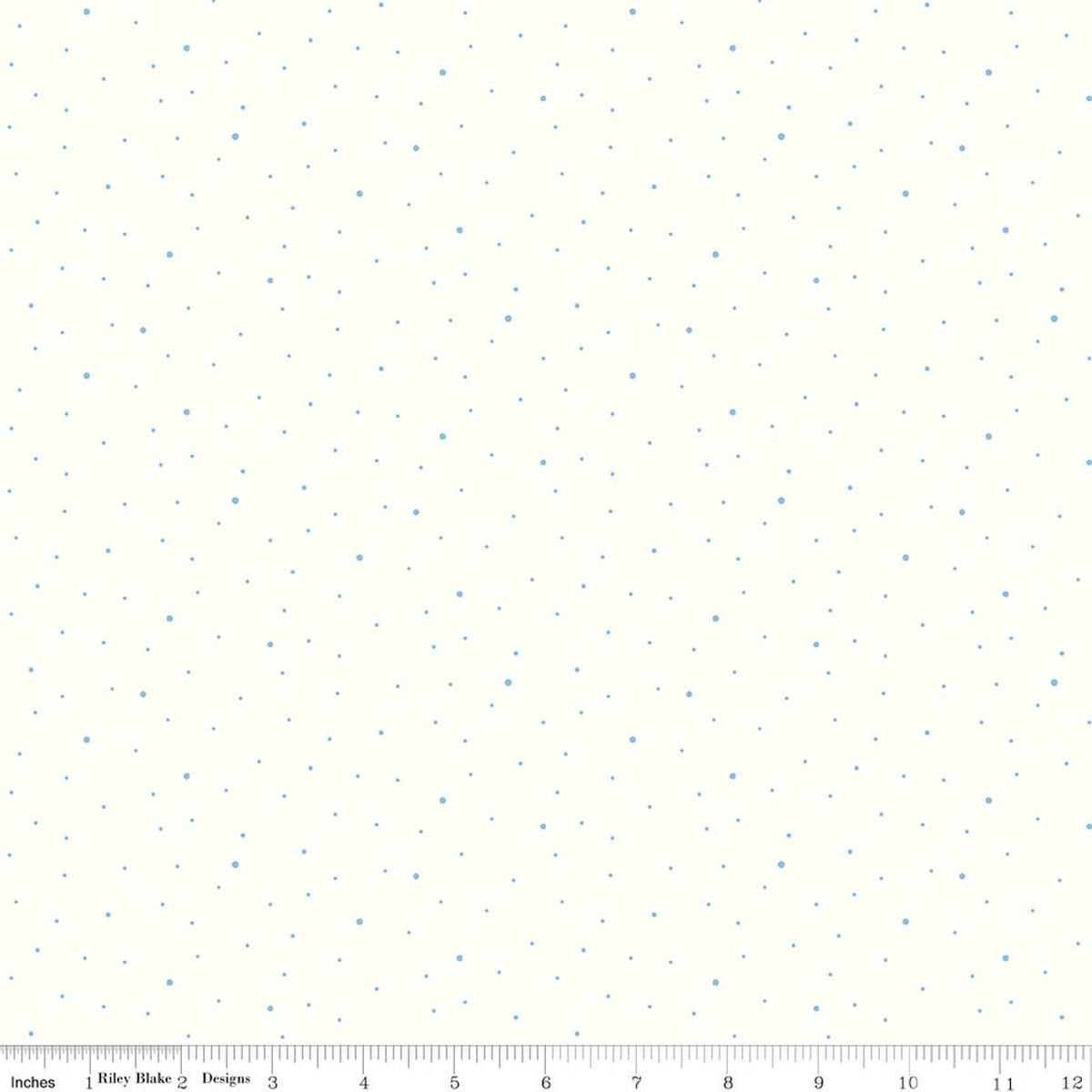 Riley Blake Collection - Dapple Dot Fabric - Off White Boy Blue