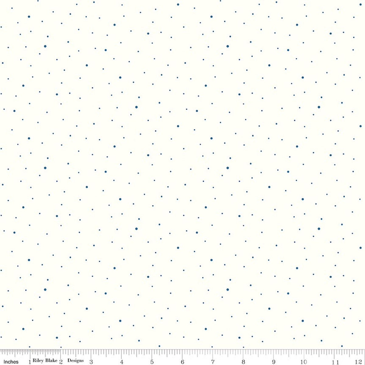 Riley Blake Collection - Dapple Dot Fabric - Off White Denim
