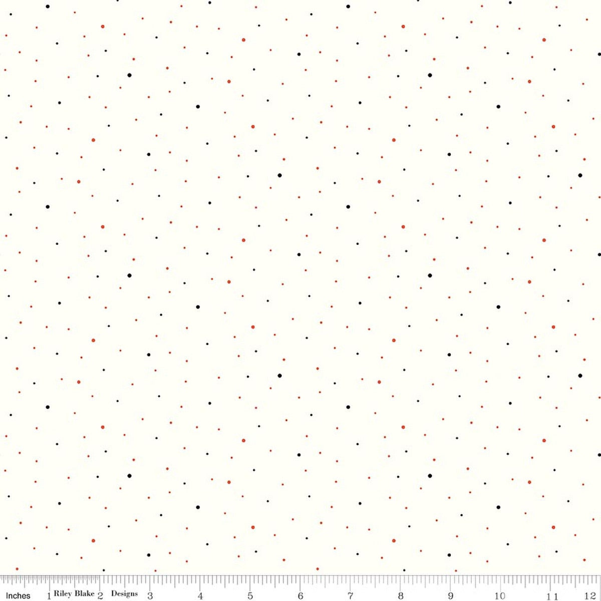 Riley Blake Collection - Dapple Dot Fabric - Off White Halloween