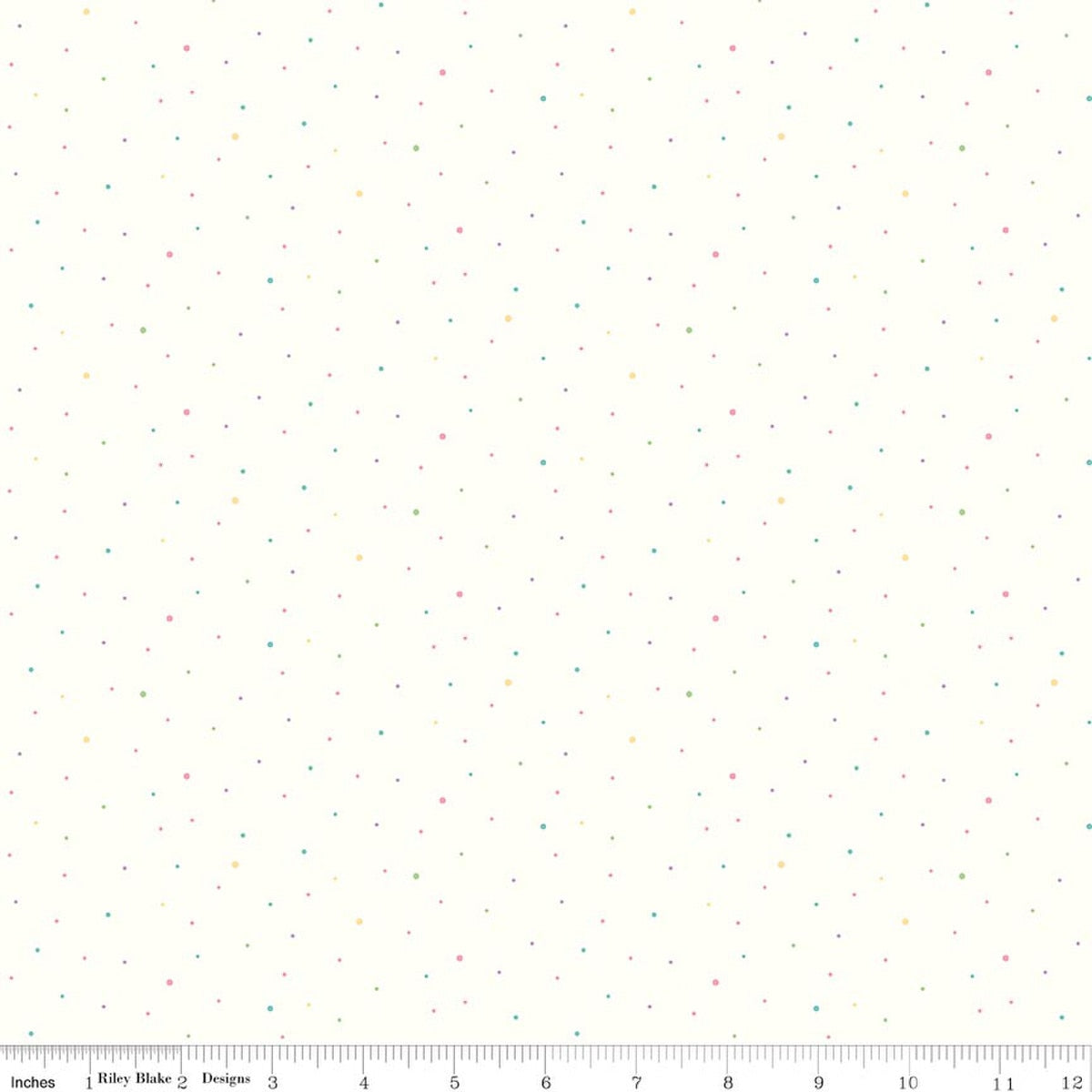 Riley Blake Collection - Dapple Dot Fabric - Off White Pastel