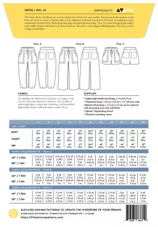 Sepia Pants and Shorts by Closet Core Patterns