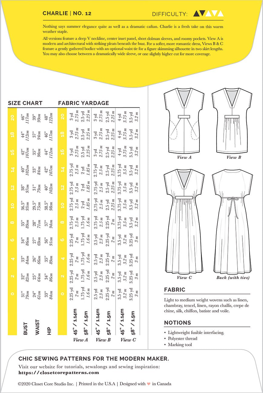 Charlie Caftan by Closet Core Patterns