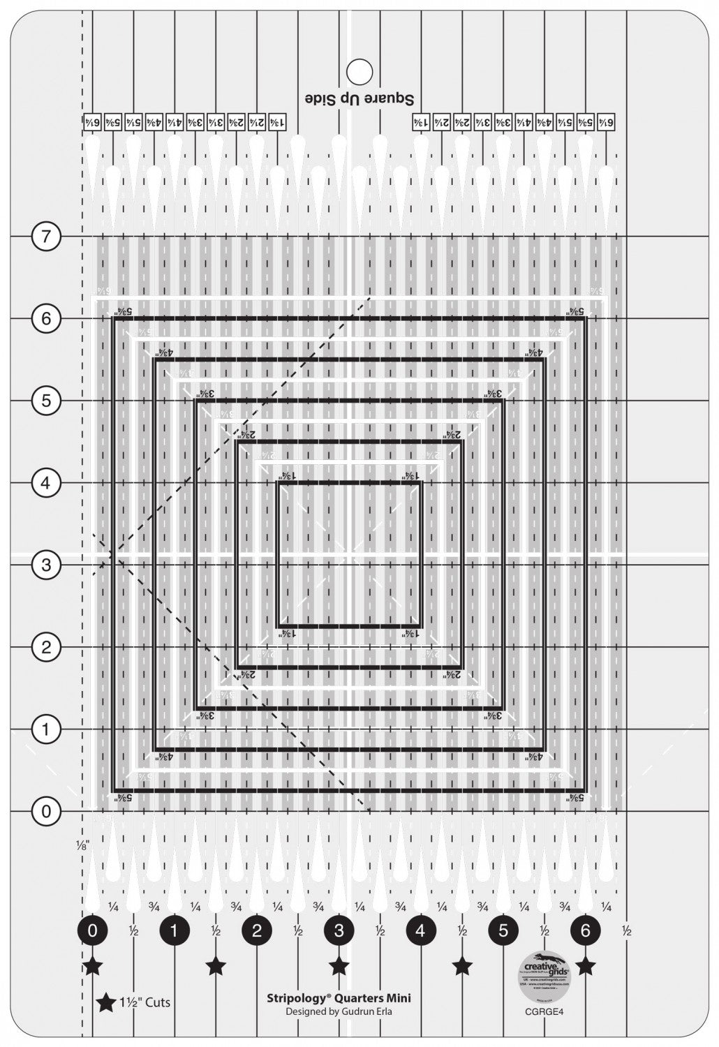 Creative Grids Stripology® Quarters Mini Quilt Ruler