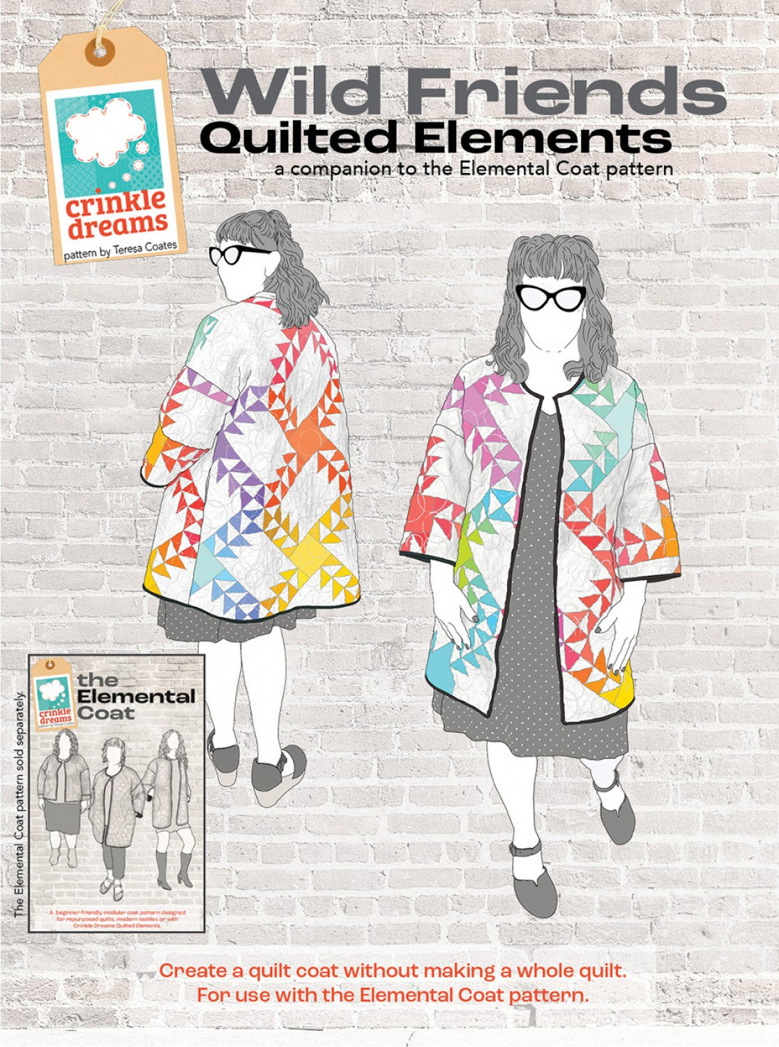 Crinkle Dreams Wild Friends Quilted Coat - A Companion to the Elemental Coat Pattern