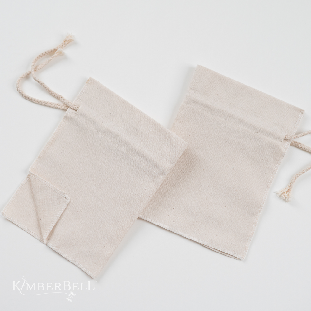 Kimberbell Canvas Cinch Sack Blank, Pack of 2, Beige