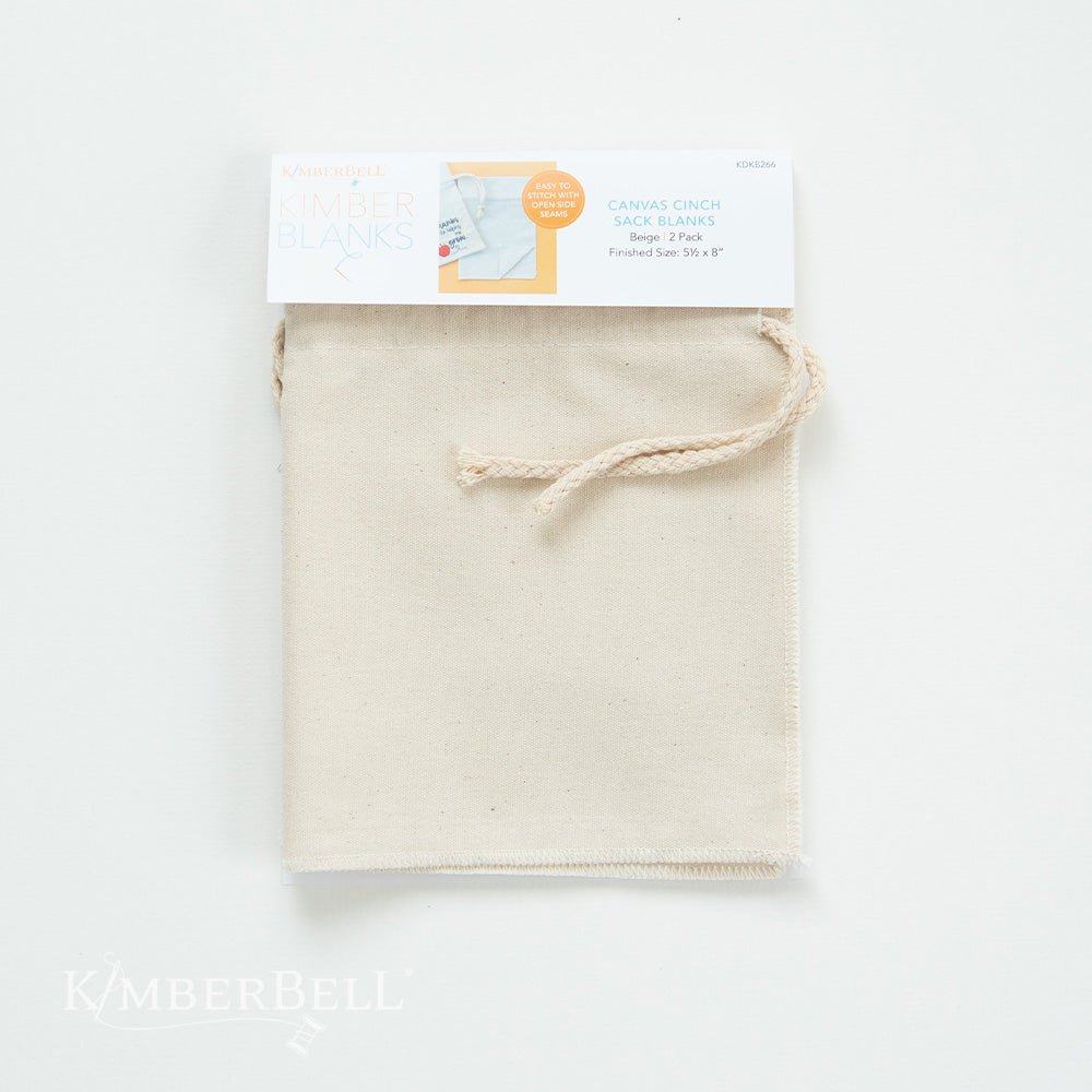 Kimberbell Canvas Cinch Sack Blank, Pack of 2, Beige