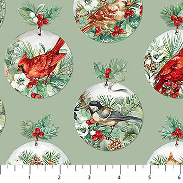 Deborah Edwards - Home for Christmas - Baubles Green - DP28926-72