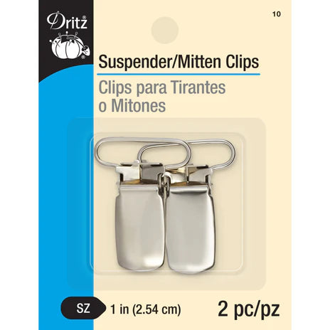 Dritz 1" Suspender/Mitten Clips, 2 pc, Nickel