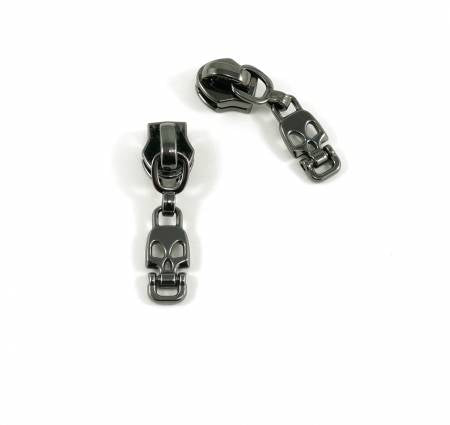 Skull Zipper Pull #5 Gunmetal