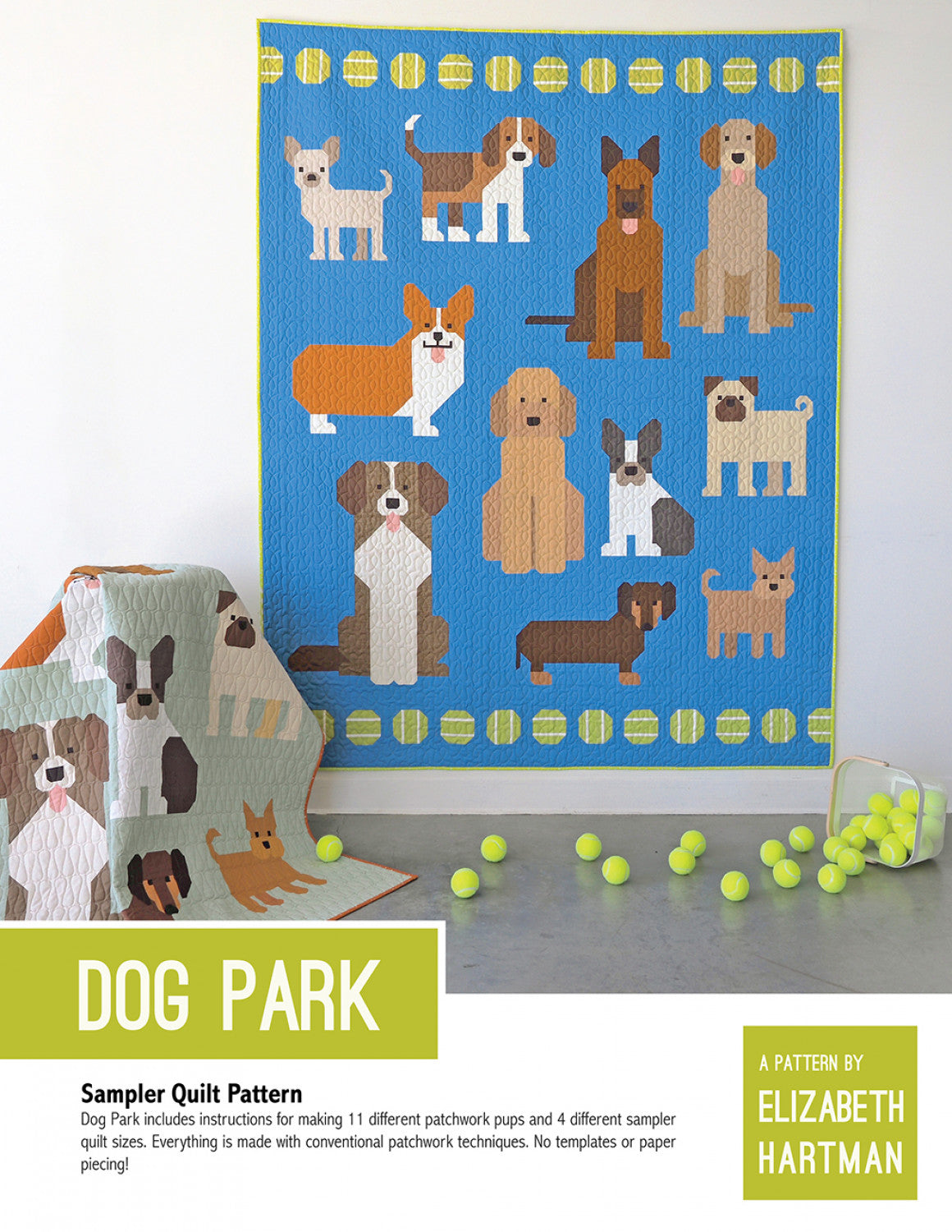 Dog Park Sampler Quilt Pattern by Elizabeth Hartman