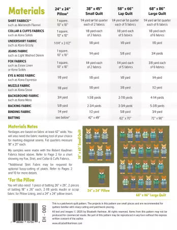 Fox in Flannels Quilt Pattern by Elizabeth Hartman