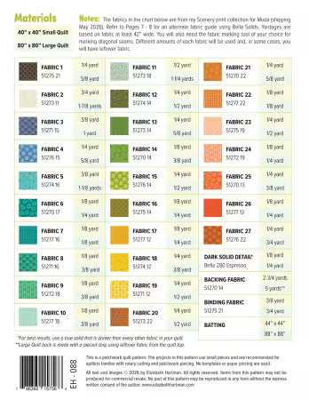 Outdoors -  Quilt Pattern by Elizabeth Hartman