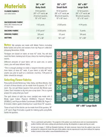 Posy Quilt Pattern by Elizabeth Hartman