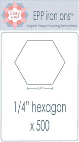 1/4" Hexie x 500 Pack - Iron On - Dissolvable