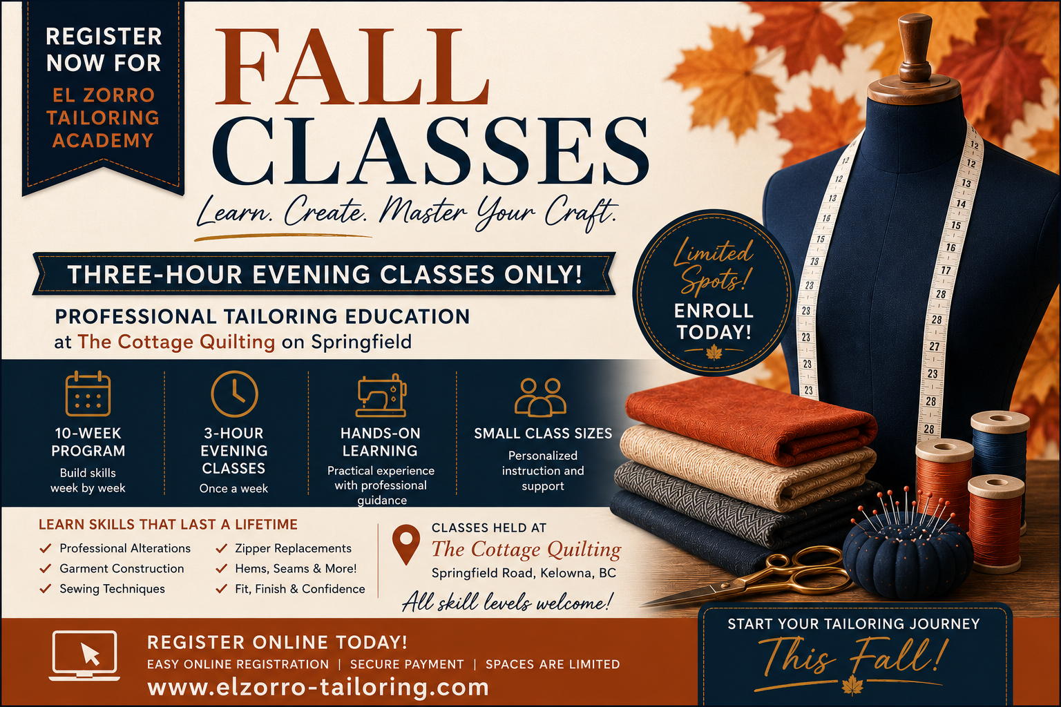 10-week El Zorro Tailoring Academy