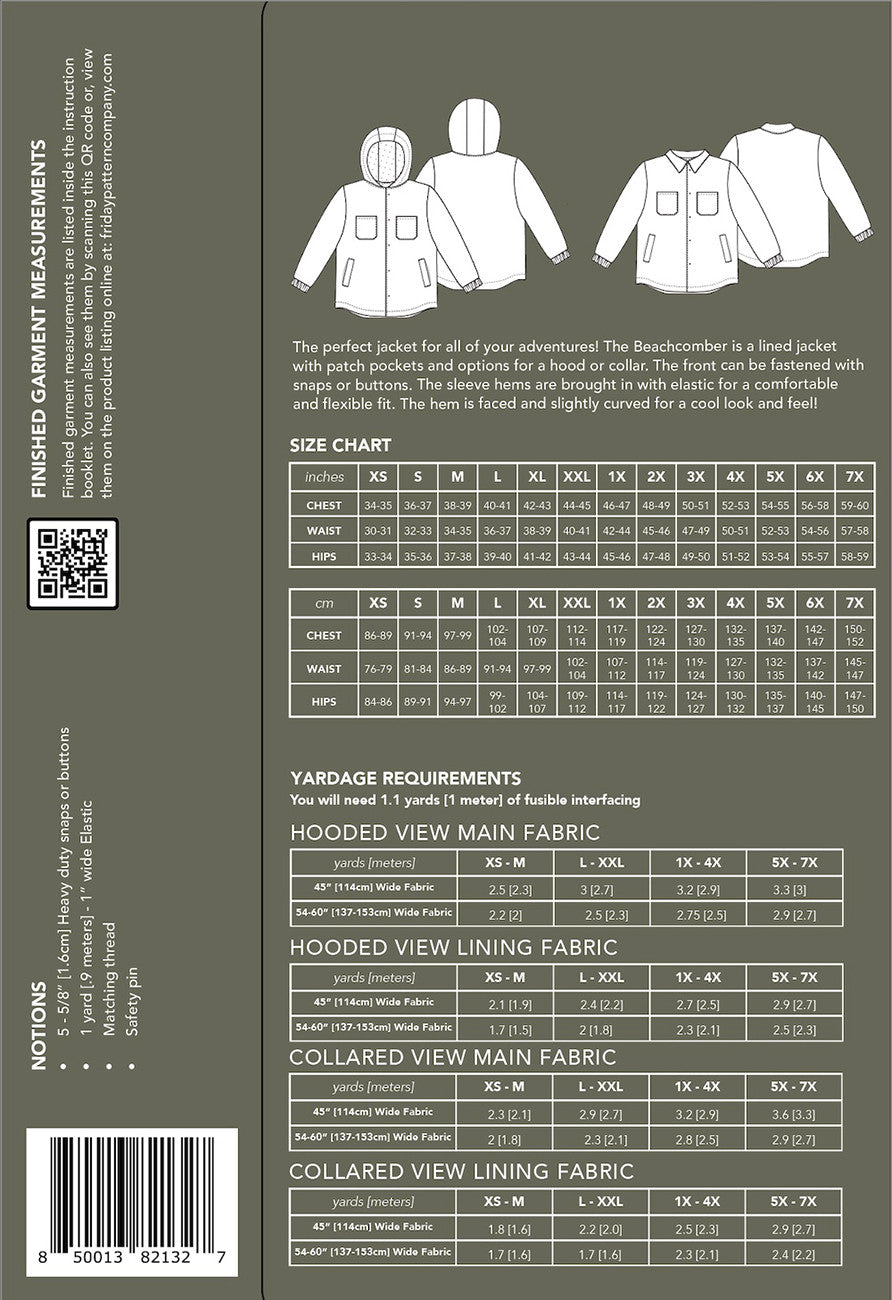 Beachcomber Jacket Pattern by Friday Pattern Co.