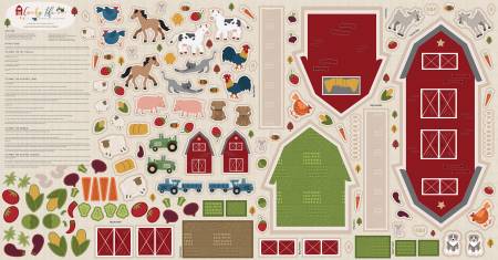 Riley Blake - Country Life 36in x 69in 3-in-1 Farm Play Felt Panel