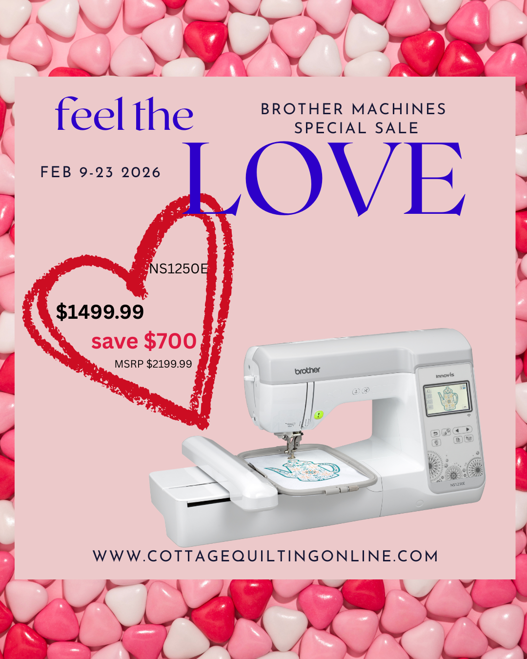 Brother - NS1250E - The Effortless Embellisher-Embroidery Machine