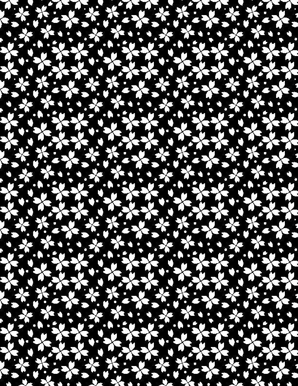 Illusion by Joy Ting for Wilmington Prints - Black Floral Grid