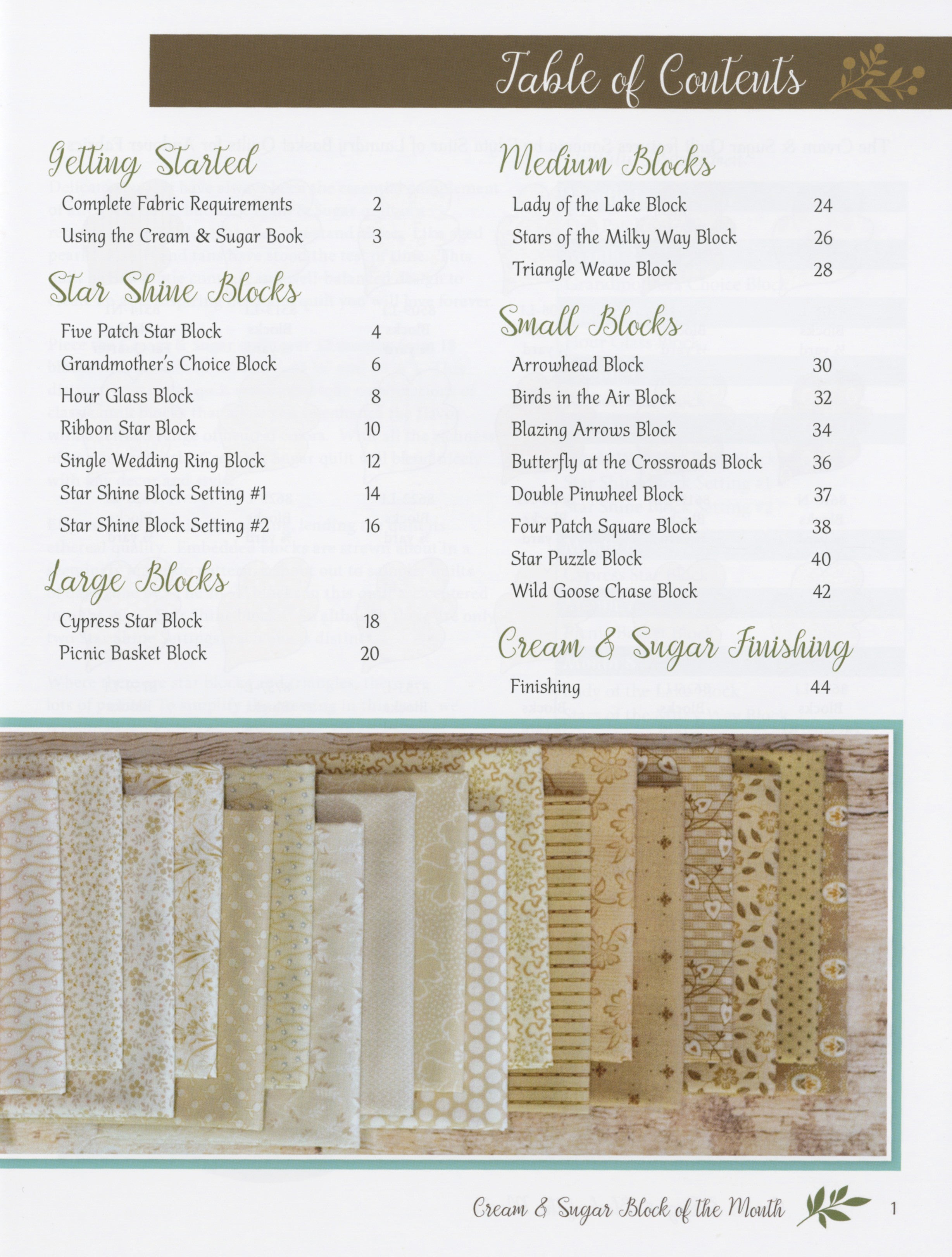 Cream & Sugar Block of the Month Book