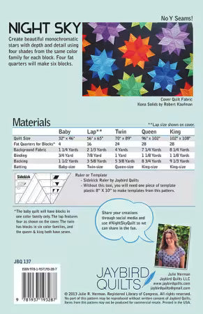 Night Sky Quilt Pattern - Jaybird Quilts