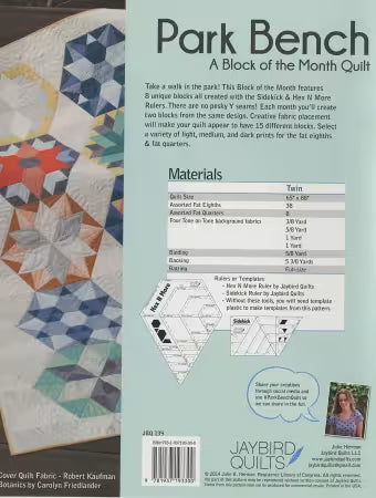 Park Bench Quilt Pattern - Jaybird Quilts