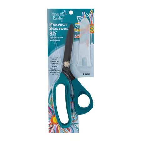 Karen Kay - Perfect Scissors Dark Teal 8-1/2in Bent Handle Micro-Serrated Non-Slip Blade