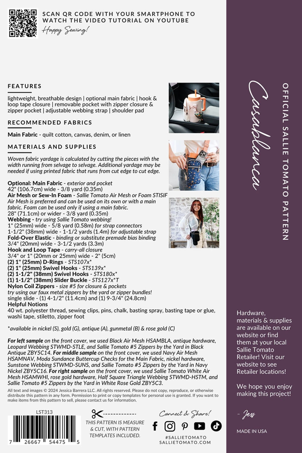 Sallie Tomato - Casablanca Waterbottle/Cell Phone Carrier Pattern