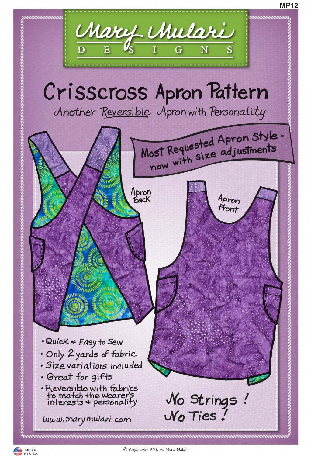 Criss Cross Apron Pattern by Mary Mulari Designs