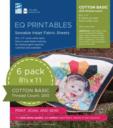 EQ Printables Inkjet Fabric Sheets 8.5in x 11in