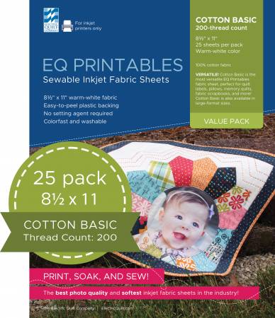 EQ Printables Inkjet Fabric Sheets 8.5in x 11in