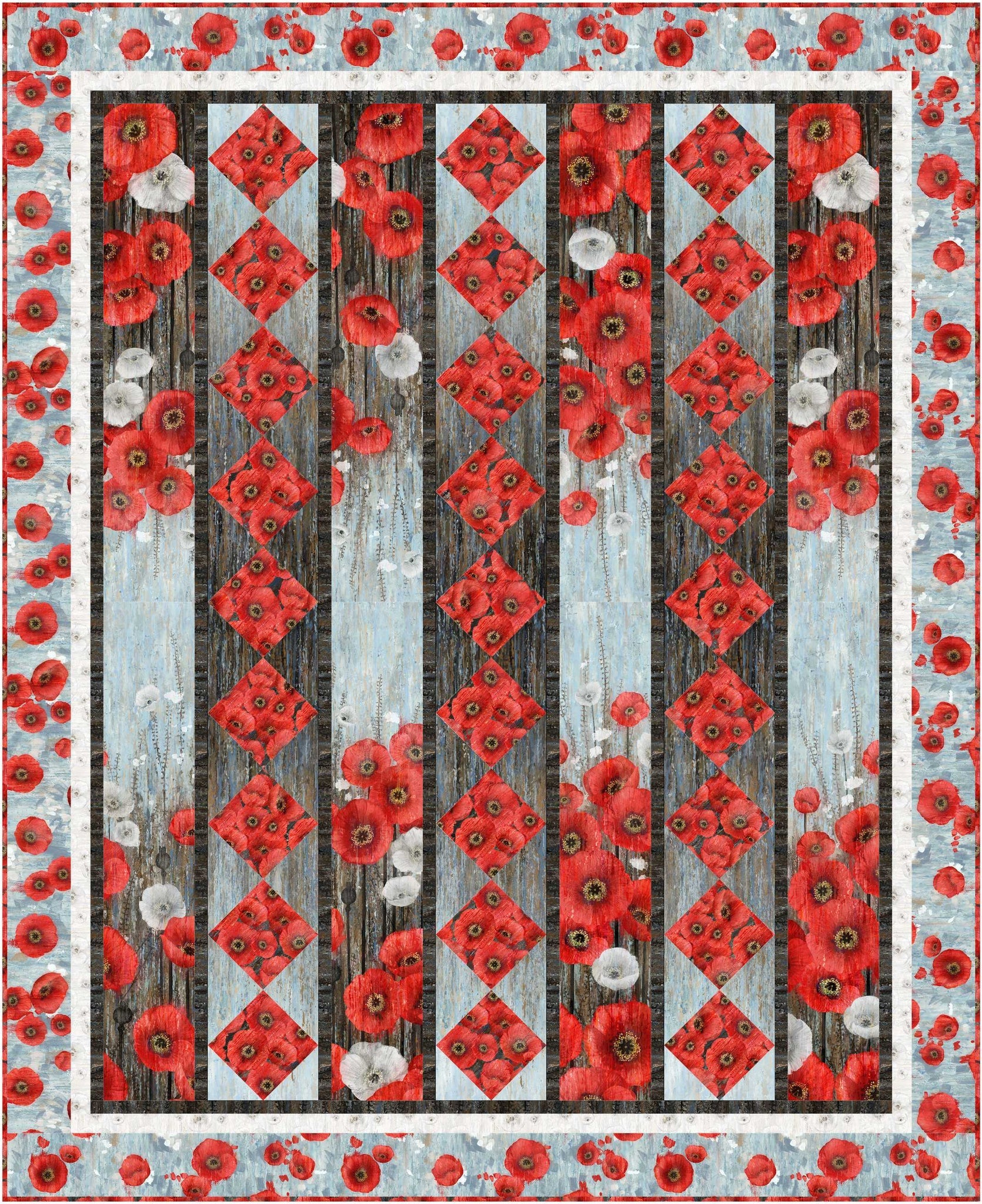 Shadow Play - Poppy Meadow Quilt Pattern