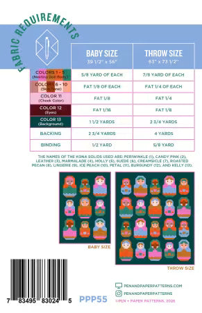 Nesting Dolls Quilt Pattern - Pen & Paper Patterns - PPP55