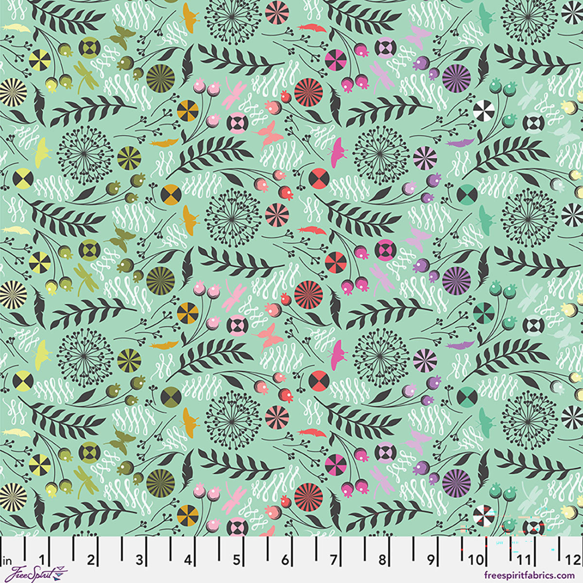 Tula Pink - Prince Charming  Déjà Vu -  Dandelion - Sweet Mint - PWTP279.SWEETMINT