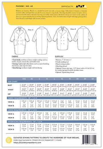 Phoebe Coat by Closet Core Patterns