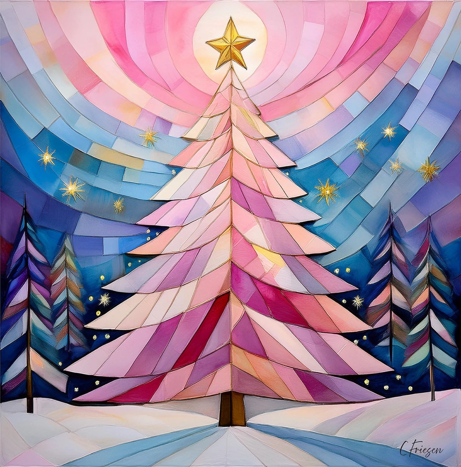 Pink Fir Holiday Hues Collection Card