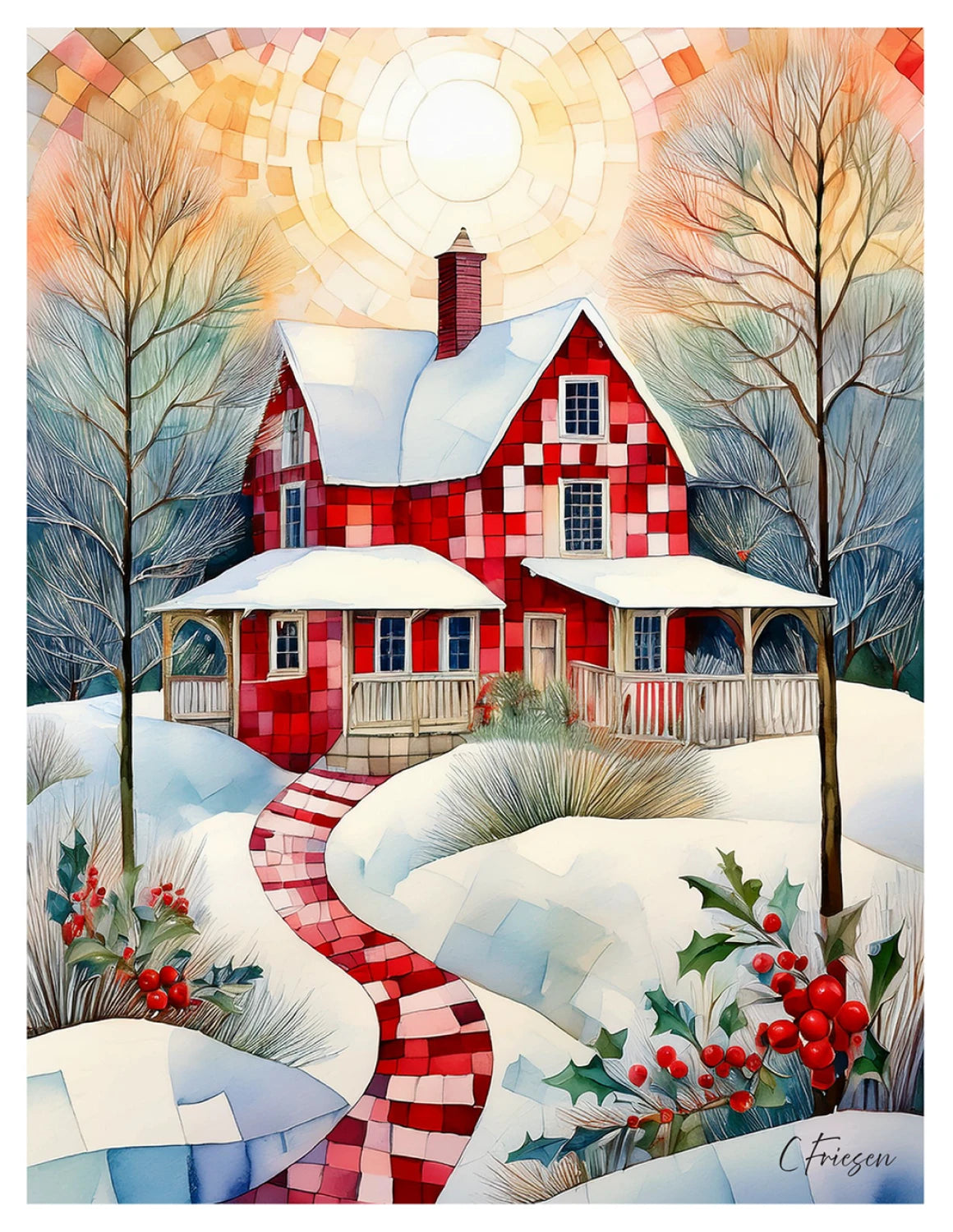 Patchwork Cottage Card