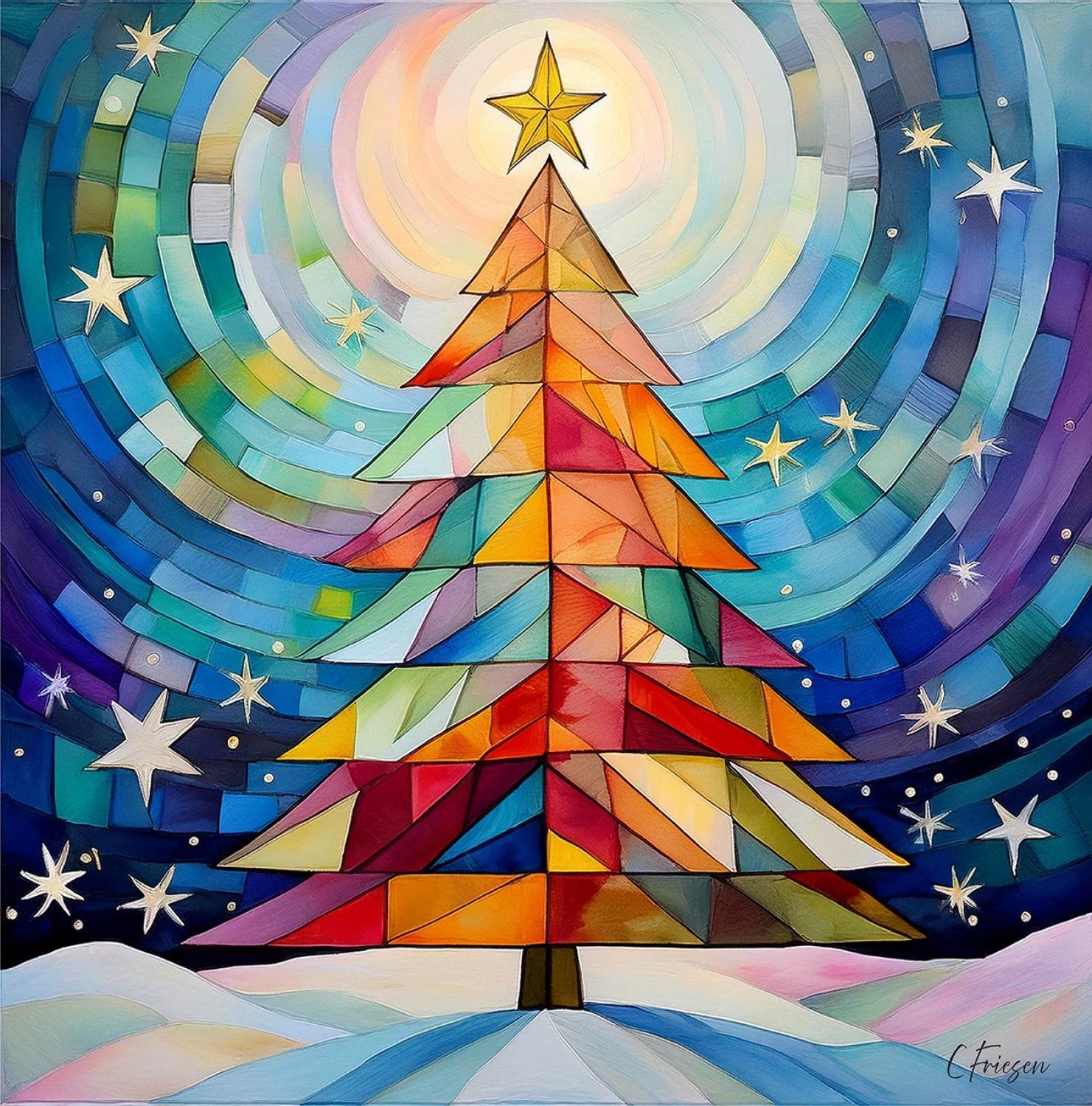 Multicolor Fir Holiday Hues Collection Card