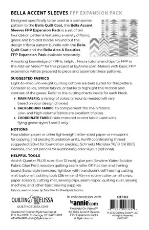 Bella Accent Sleeves - FPP Expansion Pack (for Bella Quilted Coat)