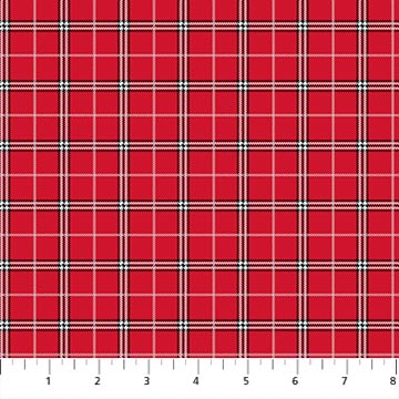 Rudolph the Red Nosed Reideer - Northcott Fabrics - Plaid Red - RD1009-24
