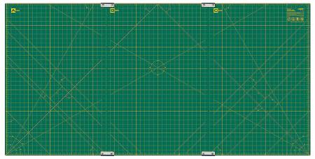 Olfa Cutting Mat Set of 3 Mats with Clips Green 35in x 70in