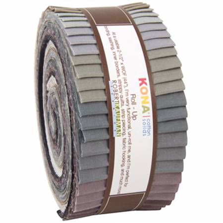 Kona Cotton 2.5in Strips Kona Cotton Gray Area, Jelly Roll (40pc)