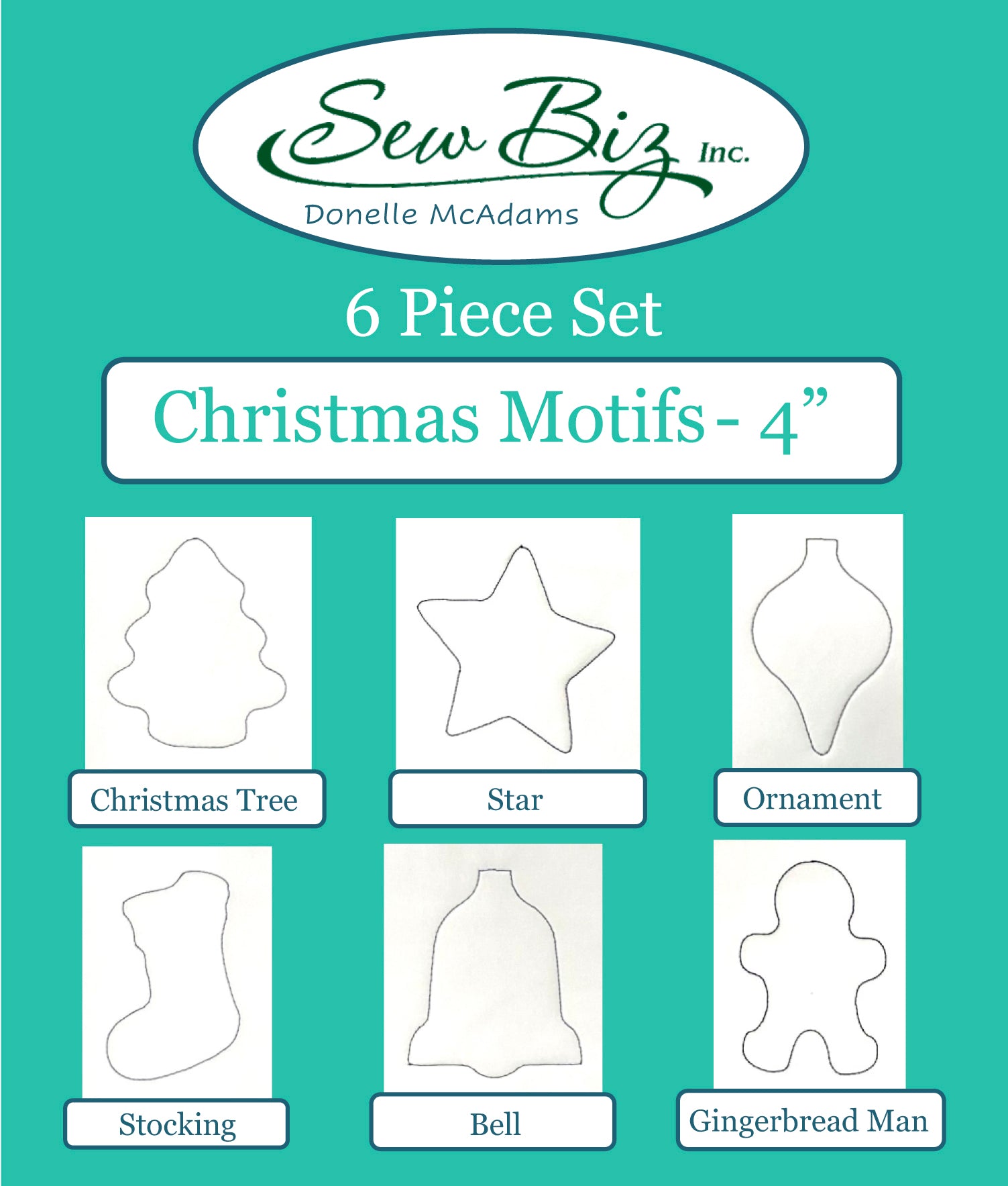 Westalee, Sewbiz Christmas Motif Template 6pc