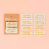 Quilt Labels Quilted with Love Gold Woven Labels