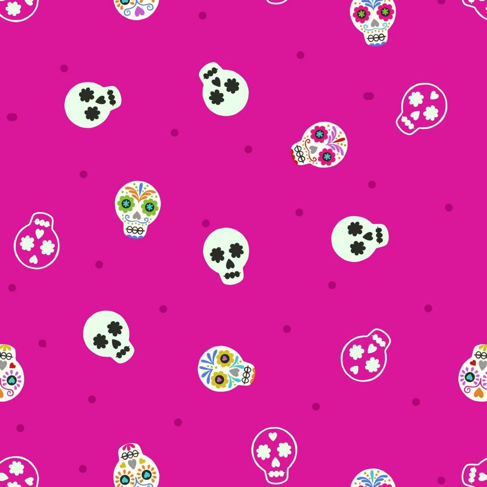 Lewis & Irene -Small Things - Bright Pink/Glow - Skulls