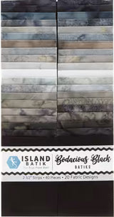 island Batik - Basics Bodacious Blacks - 2.5" Strips - 40 pieces