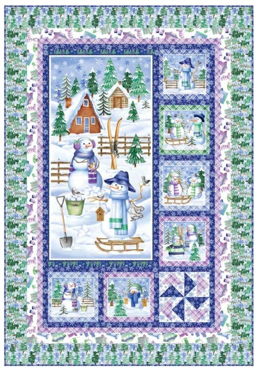 Scenic Snowman Quilt Pattern - Snowflake Wishes (Download)