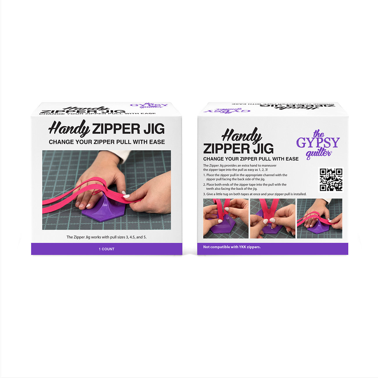 Zipper Jig by Gypsy Quilter - Purple