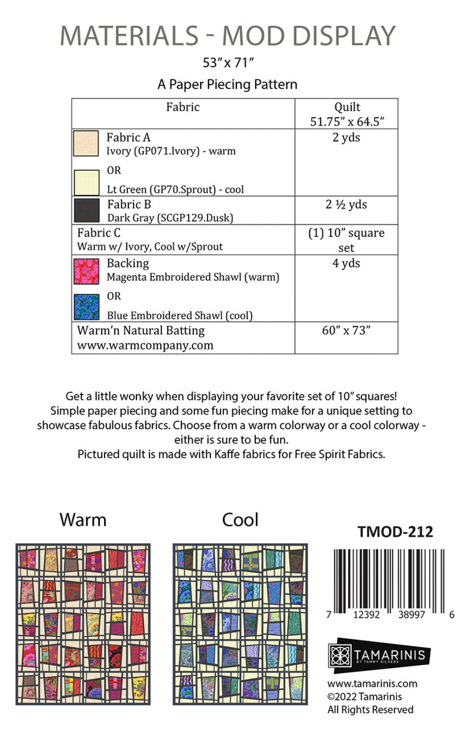 Mod Display - Paper Pieced Quilt Pattern