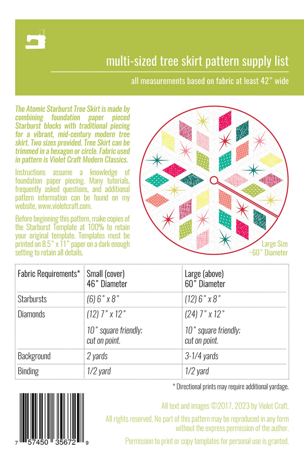 Violet Craft Atomic Starburst Tree Skirt
